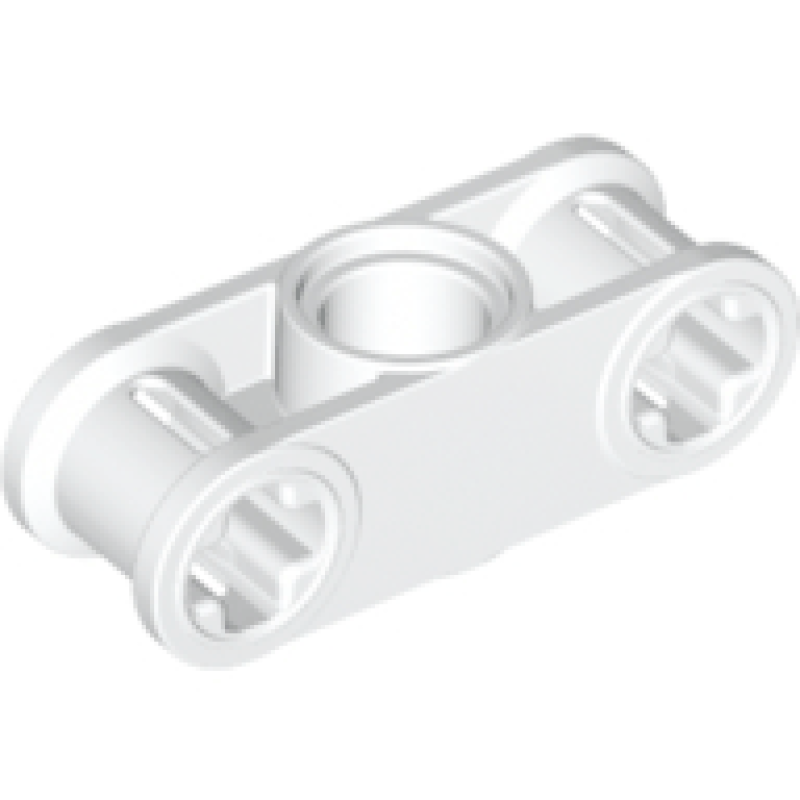 Technic, As en Pin Koppeling Loodrecht 3L met pin gat in het midden White